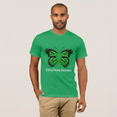 希望の腎臓病の認識度の蝶 Tシャツ (正面フル)