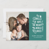 希望の興奮 |ティール(緑がかった色) |一モダンつの写真 シーズンカード (正面)