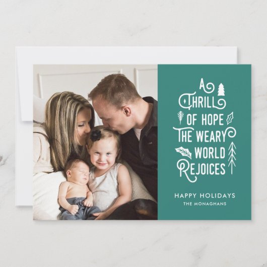 希望の興奮 |ティール（緑がかった色） |一モダンつの写真 シーズンカード (正面)