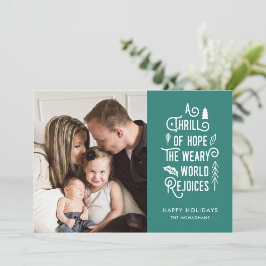 希望の興奮 |ティール（緑がかった色） |一モダンつの写真 シーズンカード (スタンド正面)