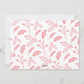 希望の興奮 |ピンク |一モダンつの写真 シーズンカード (裏面)