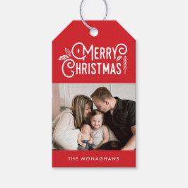 希望の興奮 |メリークリスマス |写真 |赤 ギフトタグ