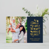 希望の興奮 |写真モダンのクリスマス 箔シーズンカード (立ち正面)