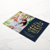 希望の興奮 |写真モダンのクリスマス 箔シーズンカード (回転した状態)