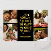 希望の興奮 |写真モダンコラージュのクリスマス 箔シーズンカード (正面)