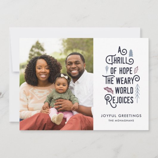 希望の興奮 |白い青 |一モダンつの写真 シーズンカード (正面)