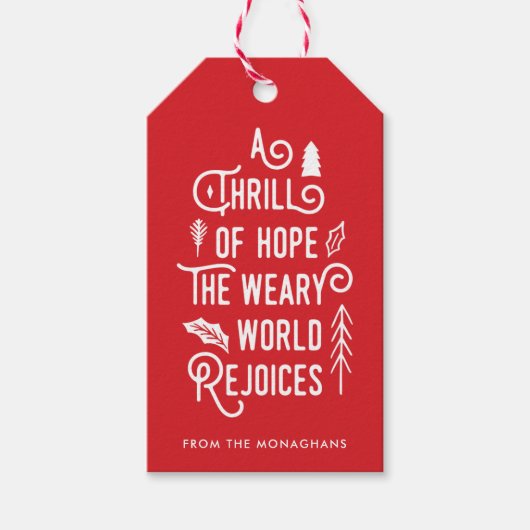 希望の興奮 |赤 ギフトタグ (正面)