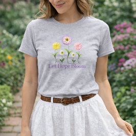 希望の花咲くフローラルジンニア 春のインスピレーション Tシャツ