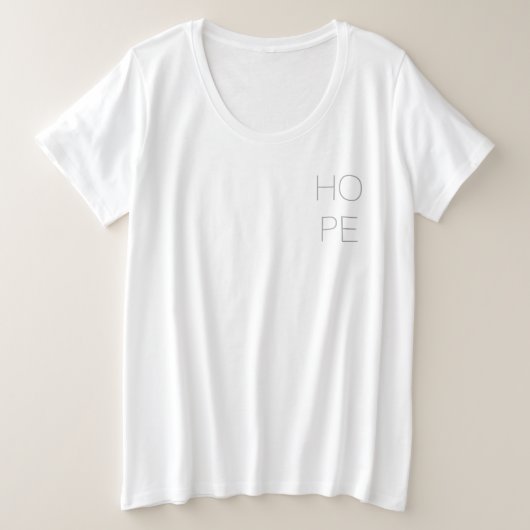 希望の花柄のティー プラスサイズTシャツ (デザイン正面)