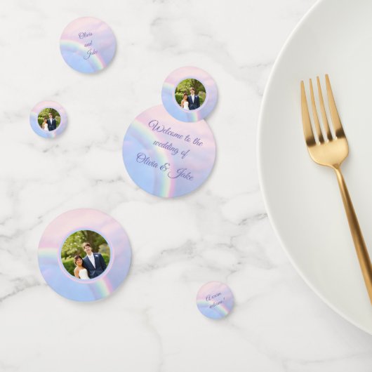 希望の虹、パステル結婚の写真 コンフェッティ (グループ)