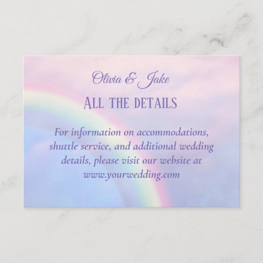 希望の虹 – パステル結婚ス エンクロージャーカード (正面)