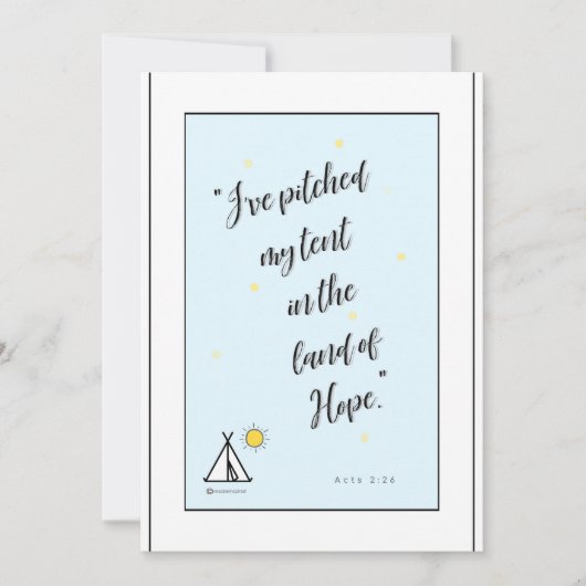 希望の青い背景についての聖書の詩 サンキューカード (正面)