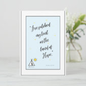 希望の青い背景についての聖書の詩 サンキューカード (スタンド正面)