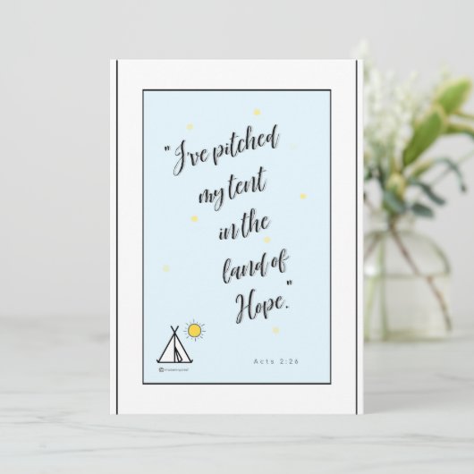 希望の青い背景についての聖書の詩 サンキューカード (スタンド正面)