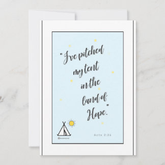 希望の青い背景についての聖書の詩 サンキューカード