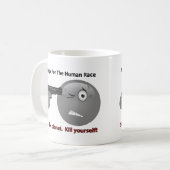 希望の顔文字のロゴ無し コーヒーマグカップ (正面左)