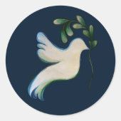 希望の鳩の地球の平和 ラウンドシール (正面)