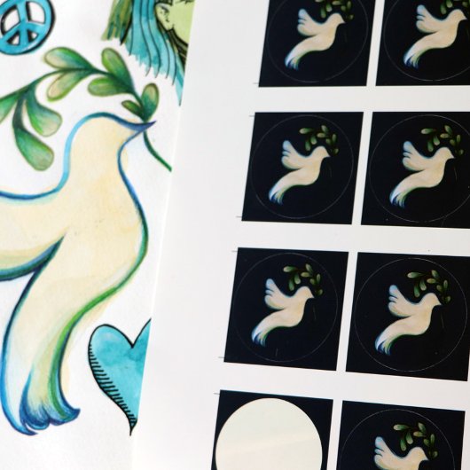 希望の鳩の地球の平和 ラウンドシール