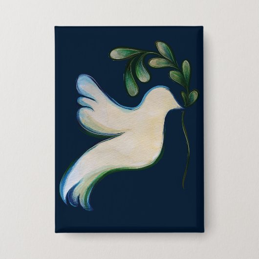 希望の鳩の地球の平和 缶バッジ (正面)