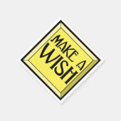 希望の黄色の面取り付きアールデコ誕生日 スタンダードカクテルナプキン (角)