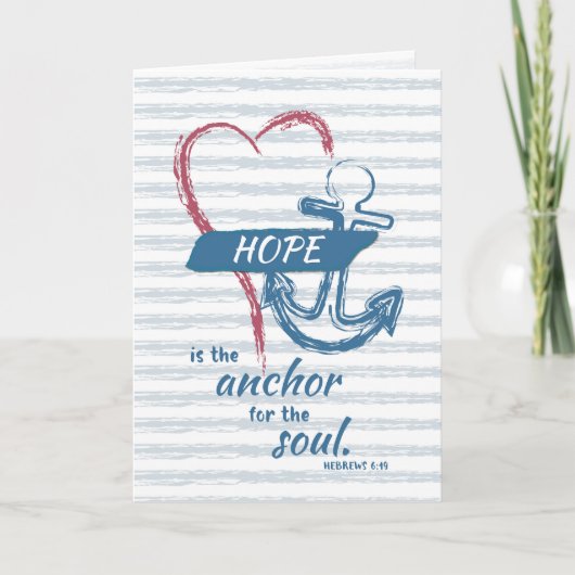 希望はハートとのいかり、宗教勇気付けられる カード (正面)