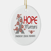 希望はパーキンソン病3人の重要です セラミックオーナメント (右)