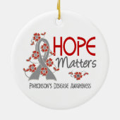 希望はパーキンソン病3人の重要です セラミックオーナメント (裏面)