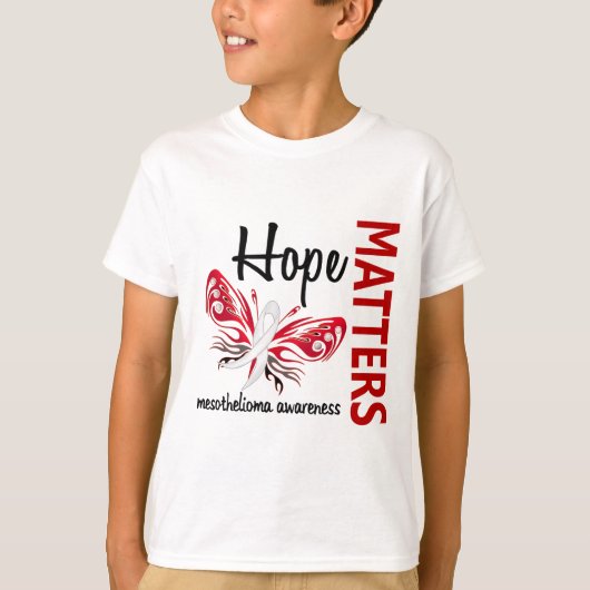希望は中皮腫蝶重要です Tシャツ (正面)