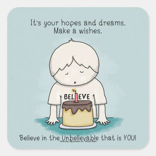 希望は希望と夢 スクエアシール (正面)