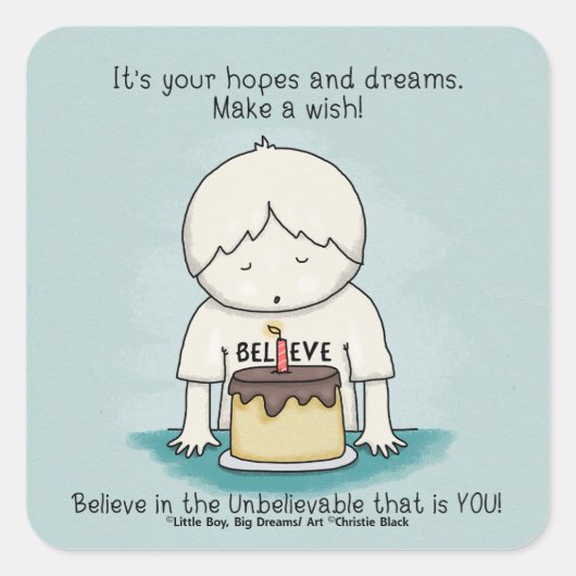 希望は希望と夢 スクエアシール (正面)