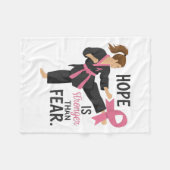 希望は恐怖より強い。乳がん。戦いP フリースブランケット (正面(横))