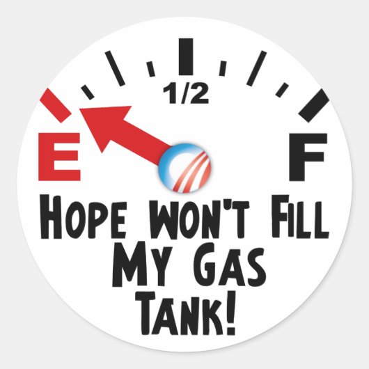 希望は空に上がっている – アンチバラクオバマ ラウンドシール (正面)