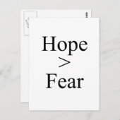 希望は素晴らしTシャツを恐れるよりも ポストカード (正面/裏面)