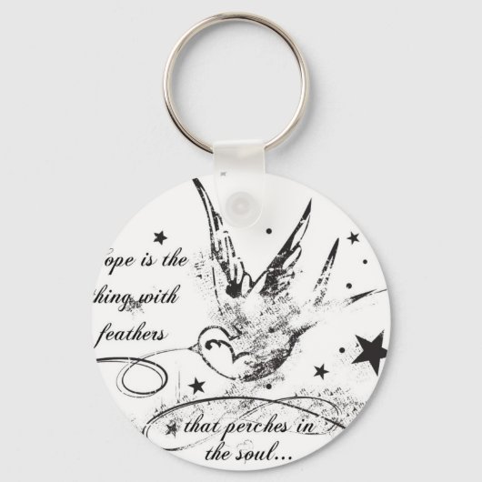 希望は羽の付いた物 キーホルダー (正面)