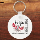 希望は蝶の脳腫瘍に関する キーホルダー (正面)