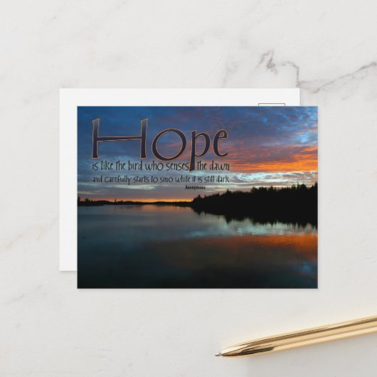 希望は鳥のよう感動的引用文 ポストカード (正面/裏面インサイチュ)