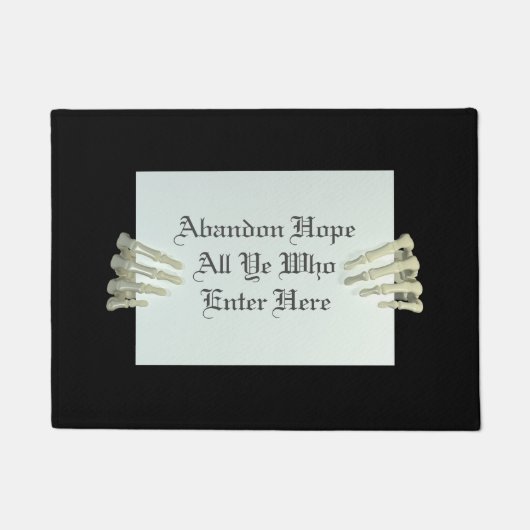 希望をおもしろい放棄引用文黒ハロウィンドフォーマット ドアマット (正面)
