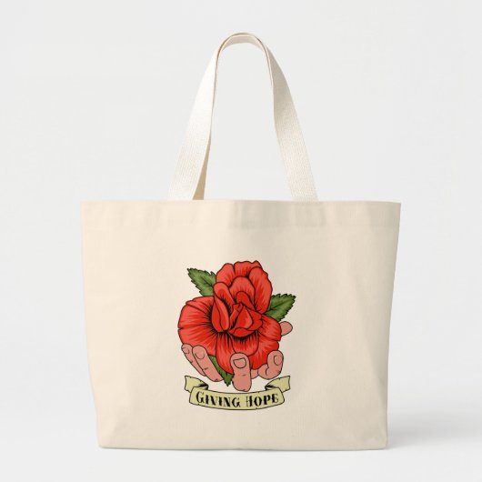 希望を与えること ラージトートバッグ (正面)