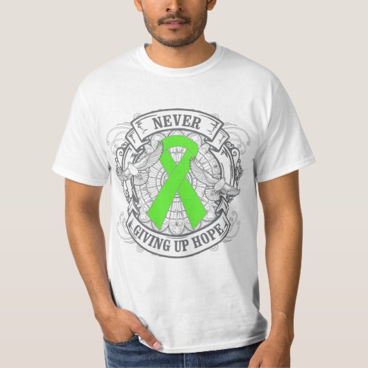 希望を与えるライム病決して Tシャツ (正面)