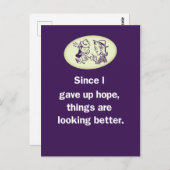 希望を与え持ち上げているので、事態は好転している ポストカード (正面/裏面)