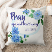 希望を心配しませんSt. Padre PIOの花を祈って下さい クッション (ブランケット)