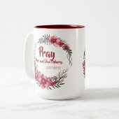 希望を心配しませんSt. Padre PIOの花を祈って下さい ツートーンマグカップ (正面左)