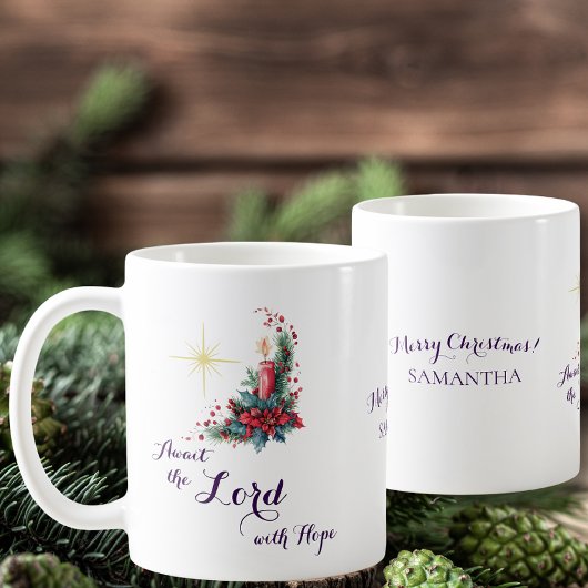 希望を持って主を待ち望むアドベントの星 クリスマス コーヒーマグカップ