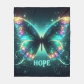 希望を数々の描く輝く色の蝶 フリースブランケット (正面)