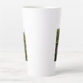 希望を生み出す引用文かわいらし紫の花 カフェラテマグ (正面)