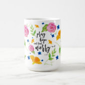 希望を祈って下さい及び心配しないで下さい コーヒーマグカップ (中央)