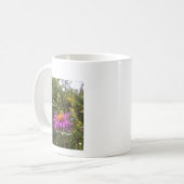 希望を紫のかわいらし金ゴールドの花 コーヒーマグカップ (正面左)