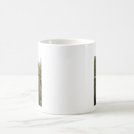 希望を紫のかわいらし金ゴールドの花 コーヒーマグカップ (中央)