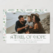 希望エレガントの興奮 |グリーンフォトクリスマス シーズンカード (正面/裏面)