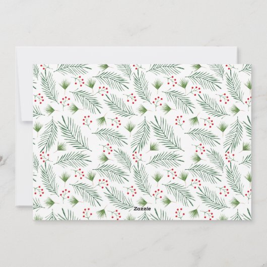 希望エレガントの興奮 |グリーンフォトクリスマス シーズンカード (裏面)